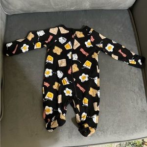 Wondernation breakfast newborn zipper footie- washed but never worn
